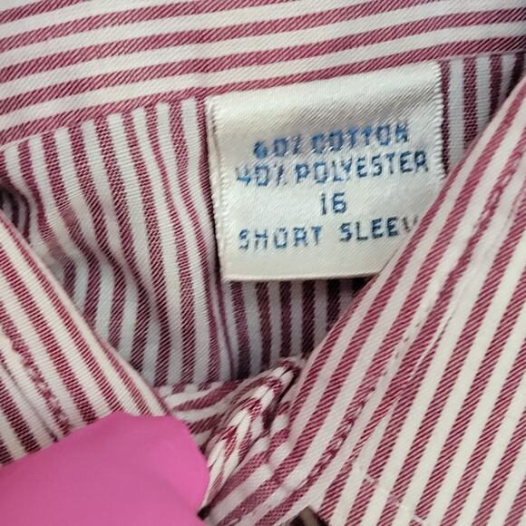 Vintage 80s Poplin Stripes Hippie Shirt Large 23x32 White - Picture 7 of 11